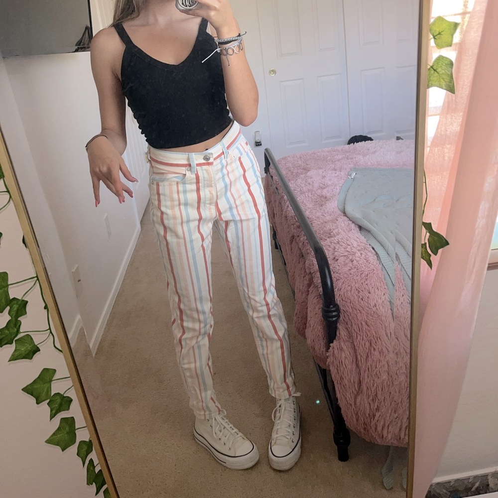 American eagle striped jeans!